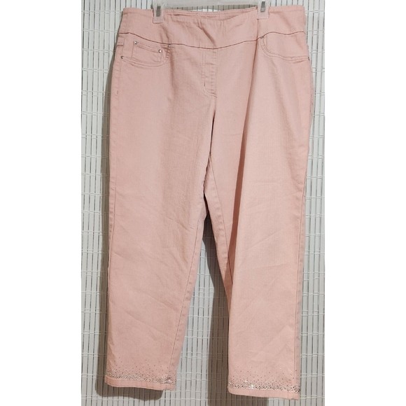 Ruby Rd. Denim - Ruby Rd Cropped Jeans For Women Size 16W Color Pink Stretch (B#6)